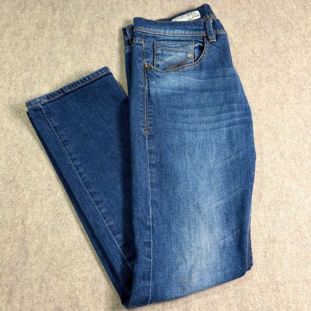 Point Zero Sam Jeans Mens 31 Blue Denim Straight Leg Classic Minimalist Trendy